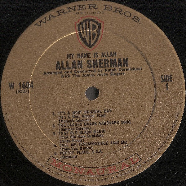 Allan Sherman - My Name Is Allan: Allan Sherman Sings Great Movie Hits & Songs From The Cutting Room Floor (VINYL) | Mint (M) Near Mint (NM)-Music History