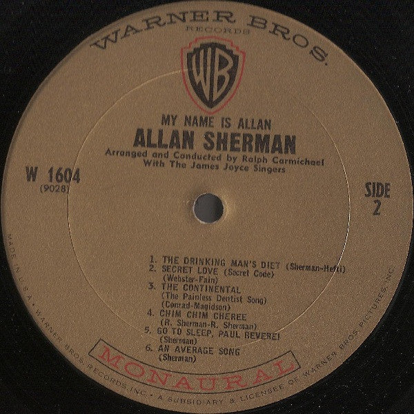 Allan Sherman - My Name Is Allan: Allan Sherman Sings Great Movie Hits & Songs From The Cutting Room Floor (VINYL) | Mint (M) Near Mint (NM)-Music History