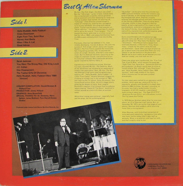 Allan Sherman - The Best Of Allan Sherman (VINYL) | Near Mint (NM) Near Mint (NM)-Music History