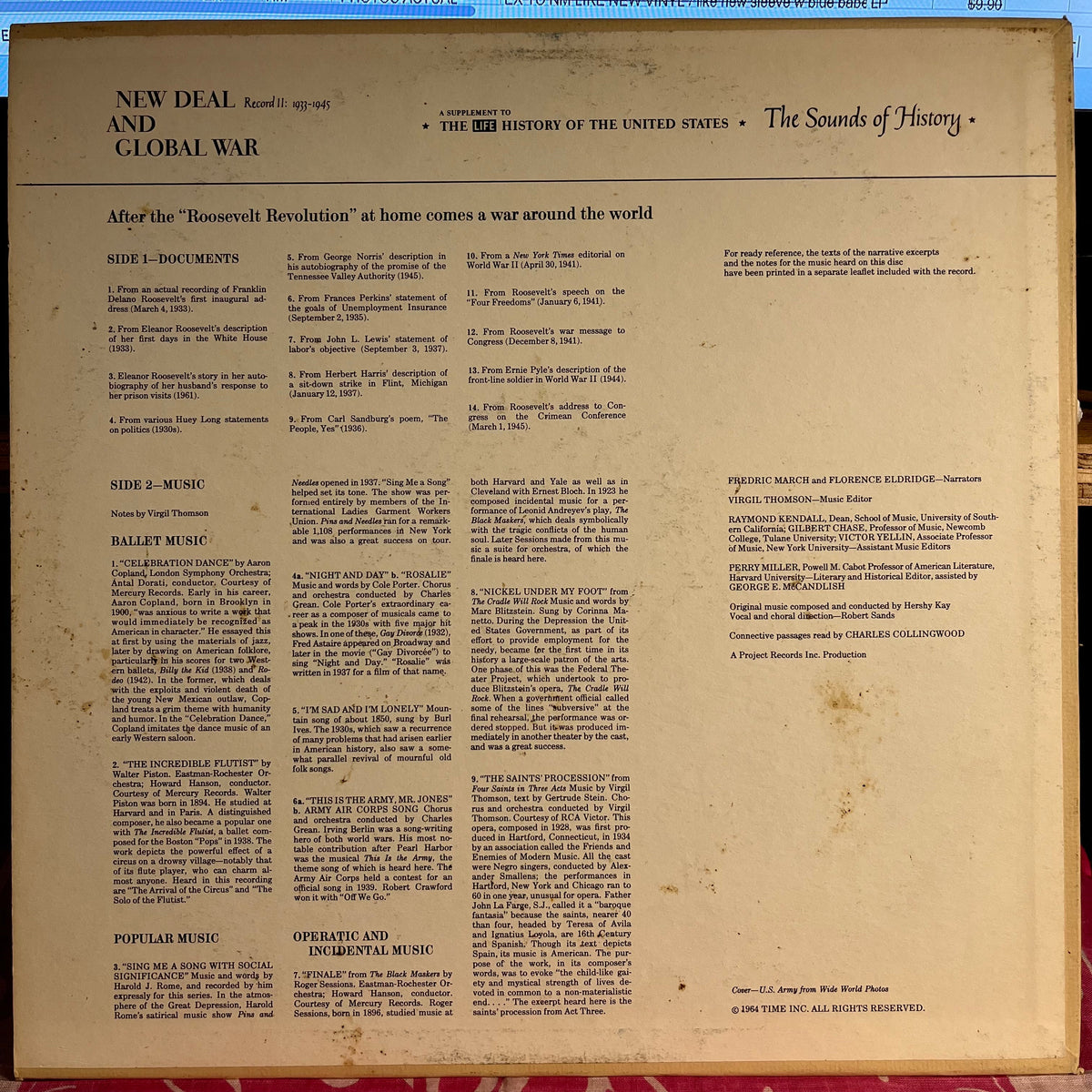 Various - The Sounds Of History Record 11: 1933-1945 / New Deal And Global War | Near Mint (NM) Excellent (EX)-Music History