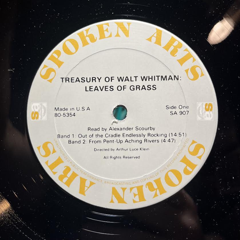Treasury Of Walt Whitman: Leaves Of Grass (VINYL) | Near Mint (NM) Near Mint (NM)-Music History