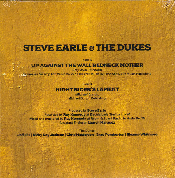 Steve Earle & The Dukes - Up Against The Wall Redneck Mother / Night Rider's Lament | Mint (M) Mint (M)-Music History