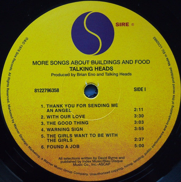 Talking Heads - More Songs About Buildings And Food | Mint (M) Mint (M)-Music History