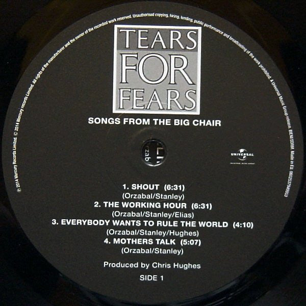 Tears For Fears - Songs From The Big Chair (VINYL) | Mint (M) Mint (M)-Music History