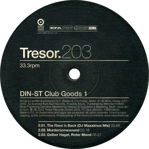 Din-St - Club Goods 1 | Near Mint+ (NM+) Excellent (EX)--Music History