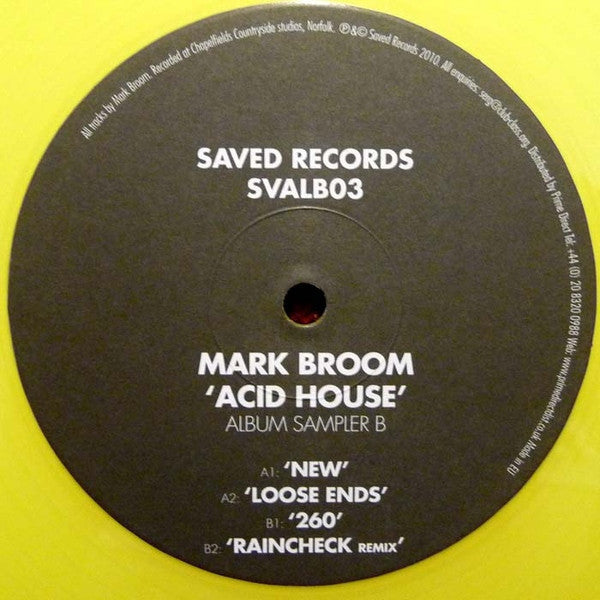 MARK BROOM - Acid House (Album Sampler B)(YELLOW VINYL) | Near Mint (NM) Generic--Music History