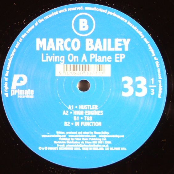 Marco Bailey - Living On A Plane EP | Near Mint (NM) Very Good Plus Plus (VG++)--Music History