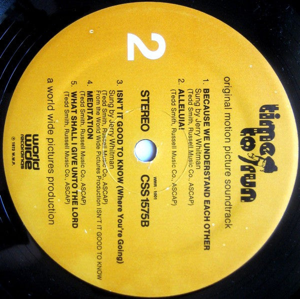 Tedd Smith - Time To Run (Original Motion Picture Soundtrack) | Very Good (VG) Near Mint (NM)-Music History