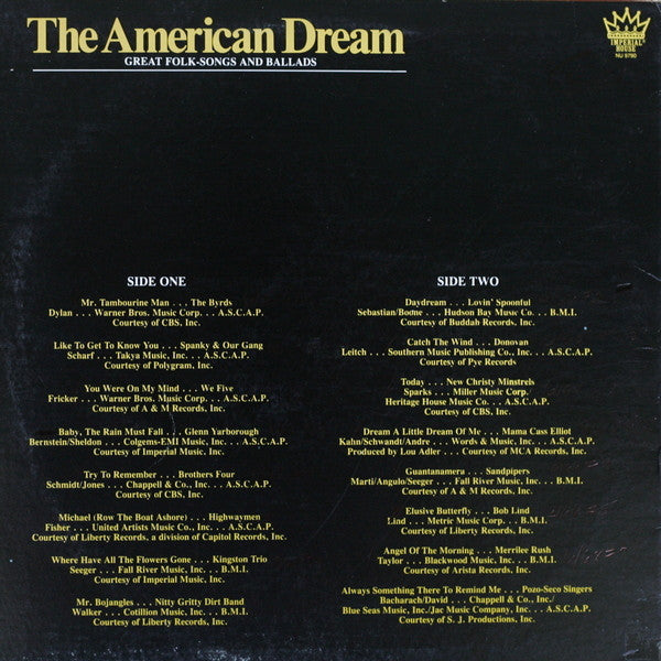 Various - The American Dream - Great Folk Songs And Ballads | Near Mint (NM) Very Good Plus (VG+)-Music History