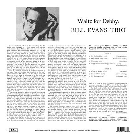 The Bill Evans Trio With Scott LaFaro, Paul Motian Waltz For Debby DOL LP, Album, RE, 180 Mint (M) Mint (M)-Music History