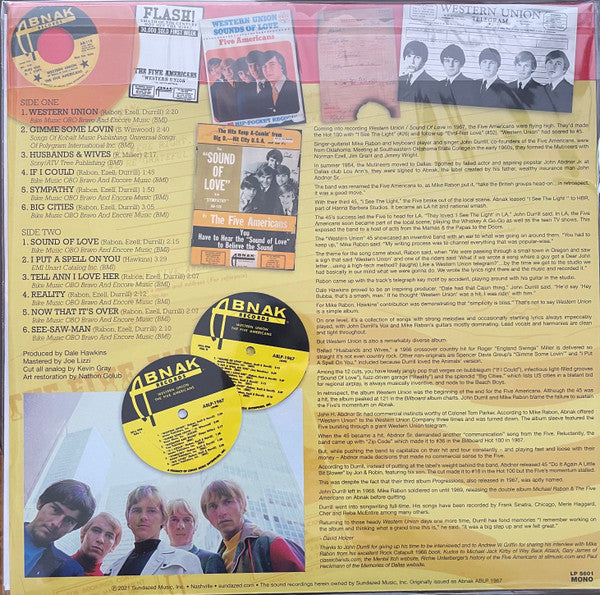 The Five Americans - Western Union / Sound Of Love (COLOR VINYL) | Mint (M) Mint (M)-Music History