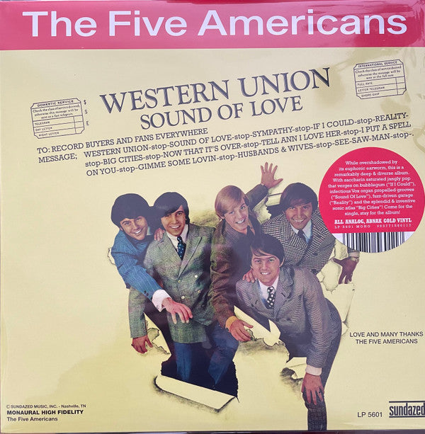The Five Americans - Western Union / Sound Of Love (COLOR VINYL) | Mint (M) Mint (M)-Music History