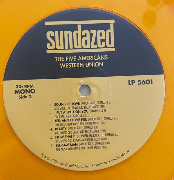 The Five Americans - Western Union / Sound Of Love (COLOR VINYL) | Mint (M) Mint (M)-Music History