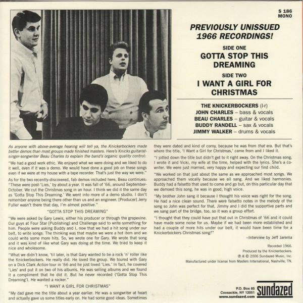 The Knickerbockers - Gotta Stop This Dreaming / I Want A Girl For Christmas (7" VINYL) | Mint (M) Mint (M)-Music History