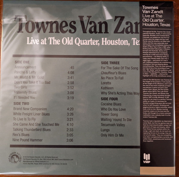 Townes Van Zandt - Live At The Old Quarter, Houston, Texas (COLOR VINYL) | Mint (M) Mint (M)-Music History