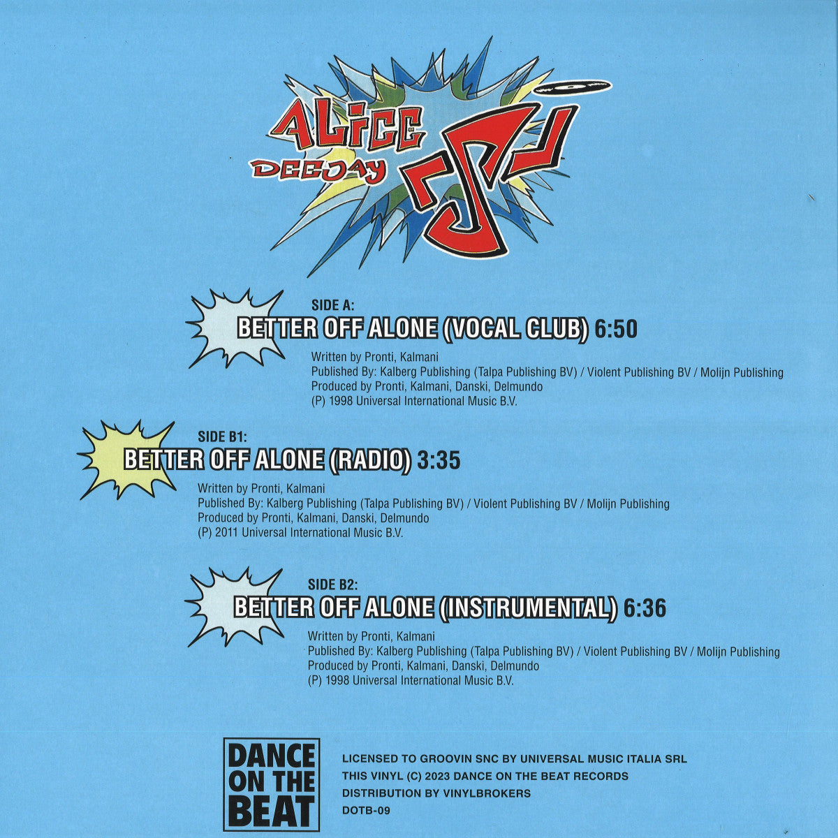 Alice Deejay - Better Off Alone (VINYL 12" Dance On The Beat DOTB-09 2023) | NEW Mint (M) Mint (M)-Music History