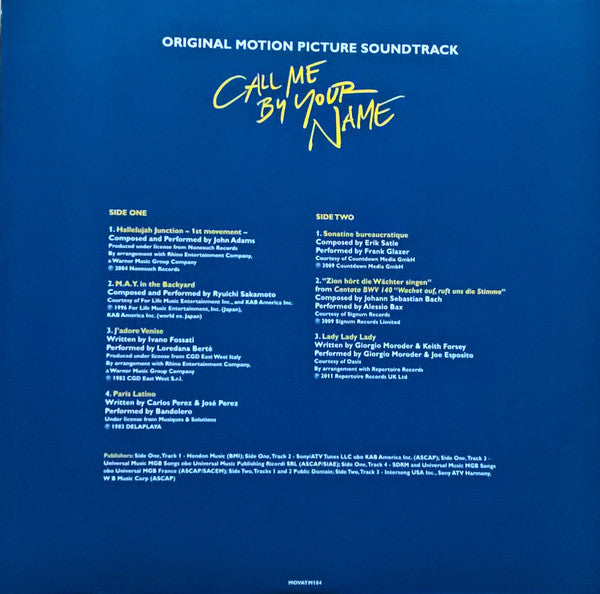 Call Me By Your Name (Original Motion Picture Soundtrack) | Mint (M) Mint (M)-Music History