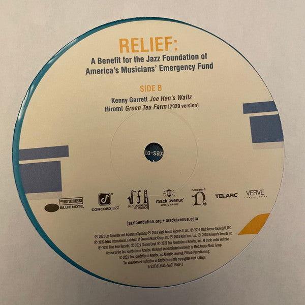 Relief A Benefit For The Jazz Foundation Of America's Musician's Emergency Fund | Mint (M) Mint (M)-Music History