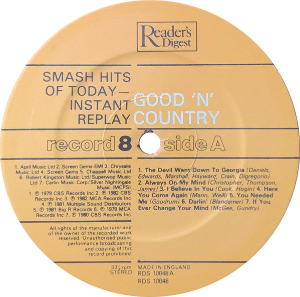 Smash Hits Of Today - Instant Replay | Near Mint (NM) Near Mint (NM)-Music History