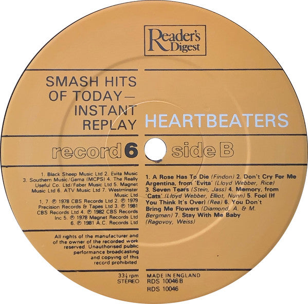 Smash Hits Of Today - Instant Replay | Near Mint (NM) Near Mint (NM)-Music History