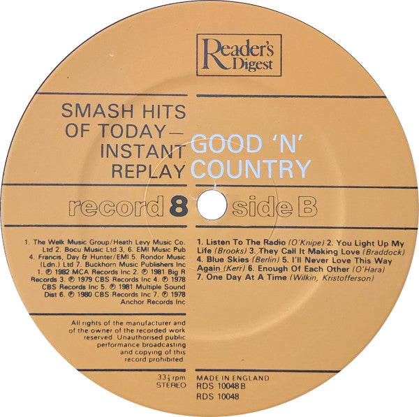 Smash Hits Of Today - Instant Replay | Near Mint (NM) Near Mint (NM)-Music History