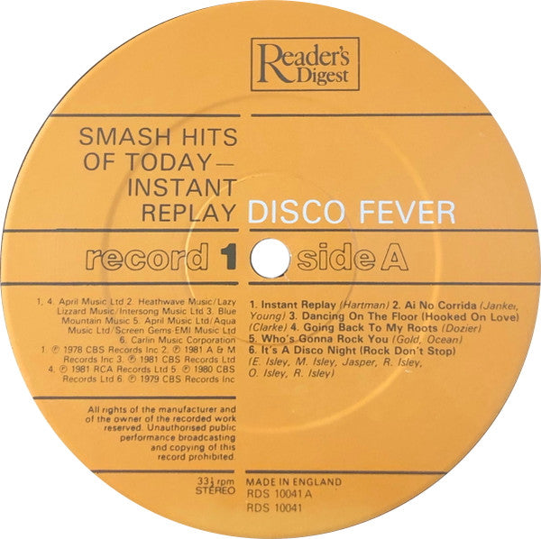 Smash Hits Of Today - Instant Replay | Near Mint (NM) Near Mint (NM)-Music History