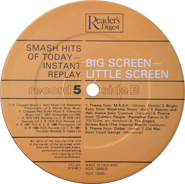 Smash Hits Of Today - Instant Replay | Near Mint (NM) Near Mint (NM)-Music History
