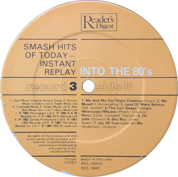 Smash Hits Of Today - Instant Replay | Near Mint (NM) Near Mint (NM)-Music History