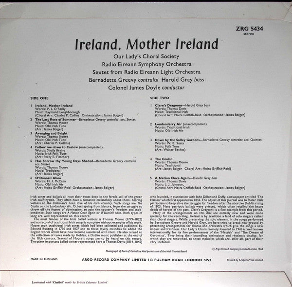 Our Lady's Choral Society - Ireland, Mother Ireland *UK* | Near Mint (NM) Near Mint (NM)--Music History